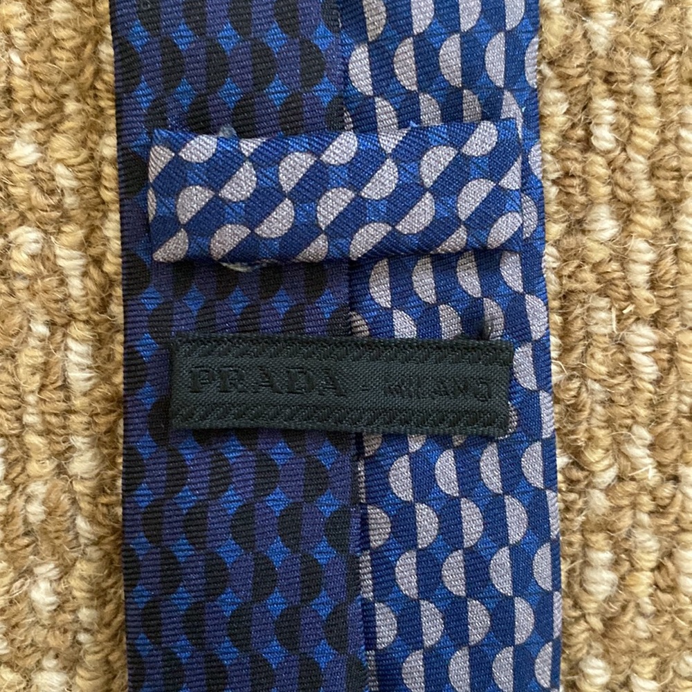 Prada / Men’s Slim Tie / Blue Black Gray / OS - Picture 2 of 8